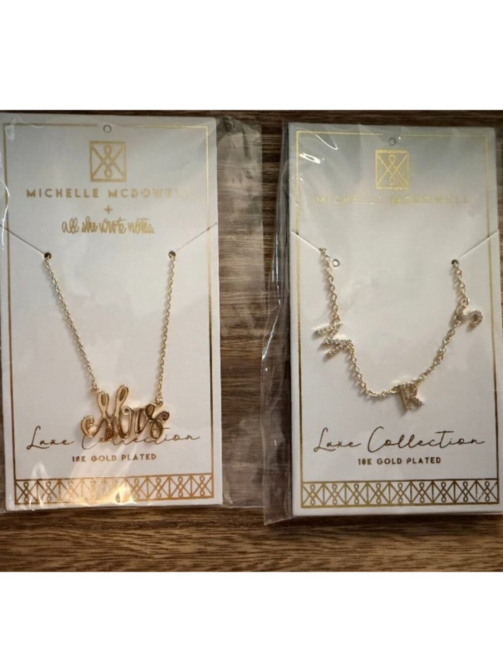 18K gold plate MRS necklaces